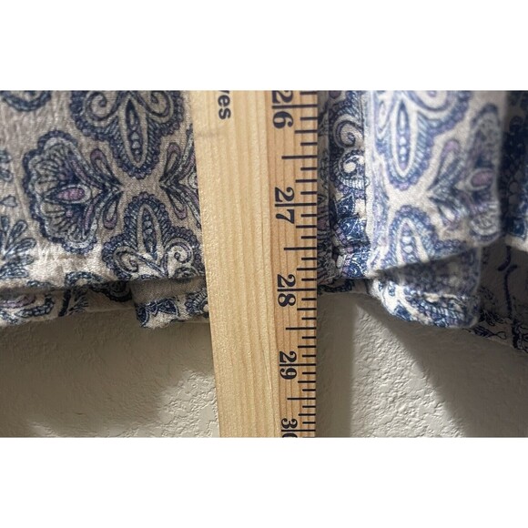 En Creme Womens Tunic Sz M Blue Floral/Paisley Sleeveless Button down Blouse - Picture 7 of 7